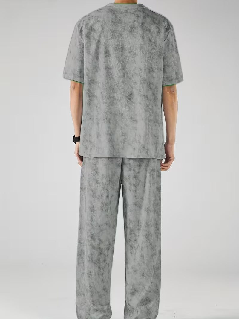 Men's Short-Sleeve T-Shirt and Straight-Leg Pants Set