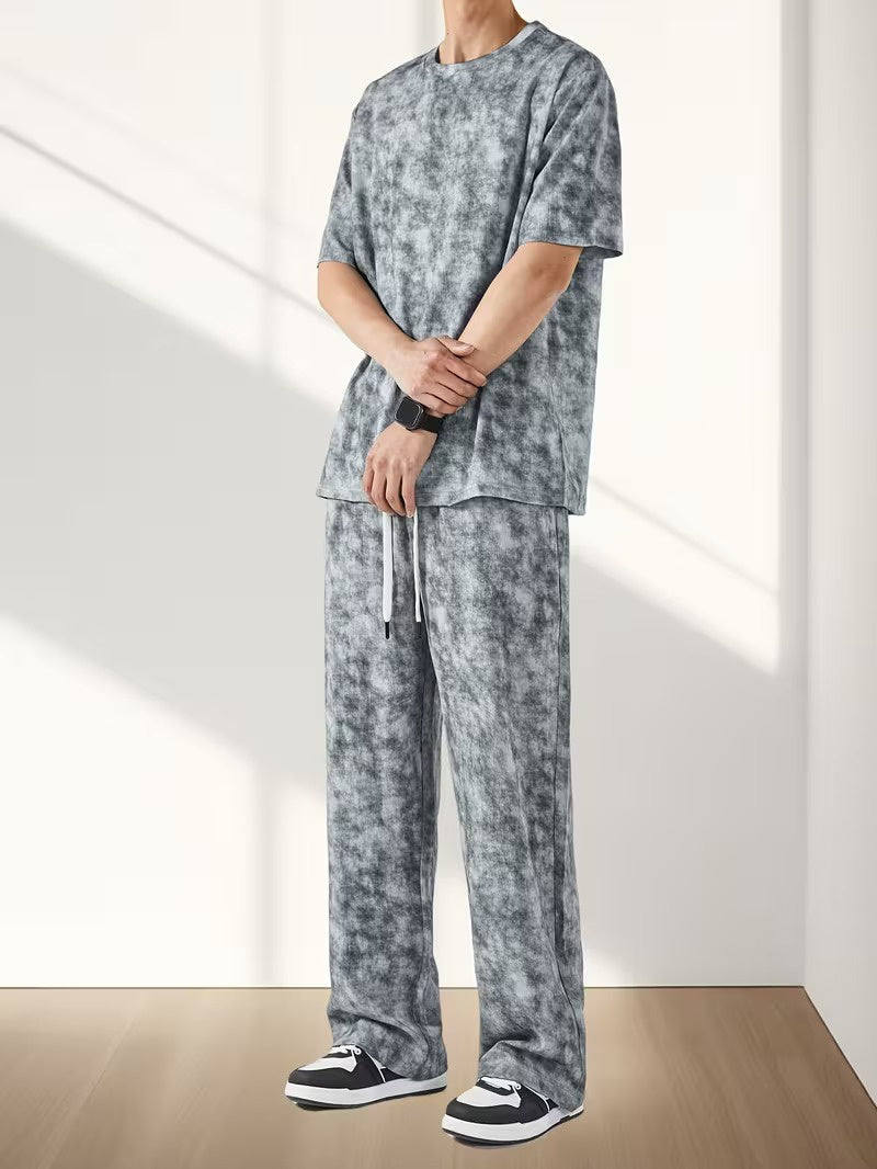 Men's Short-Sleeve T-Shirt and Straight-Leg Pants Set