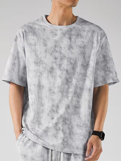 Men's Short-Sleeve T-Shirt and Straight-Leg Pants Set