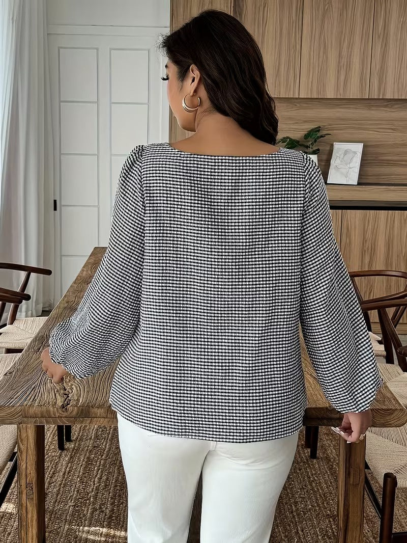 Women’s Checked Long-Sleeve Blouse