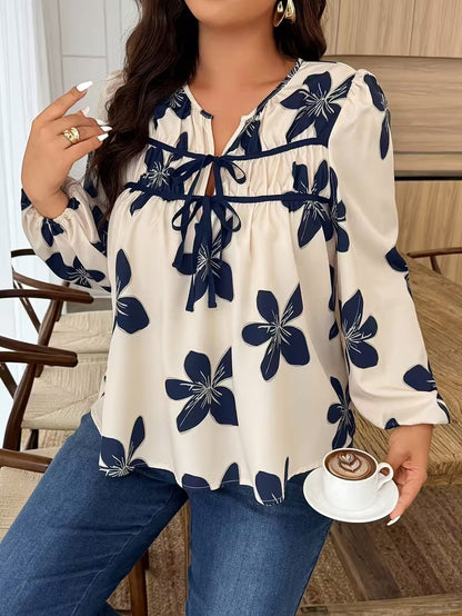 Women’s Floral Long-Sleeve Blouse