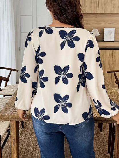 Women’s Floral Long-Sleeve Blouse