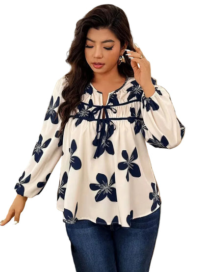 Women’s Floral Long-Sleeve Blouse