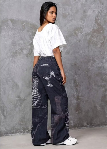 Women's Graphic Wide-Leg Pants