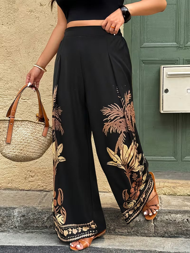 Women's High-Waisted Wide-Leg Pants